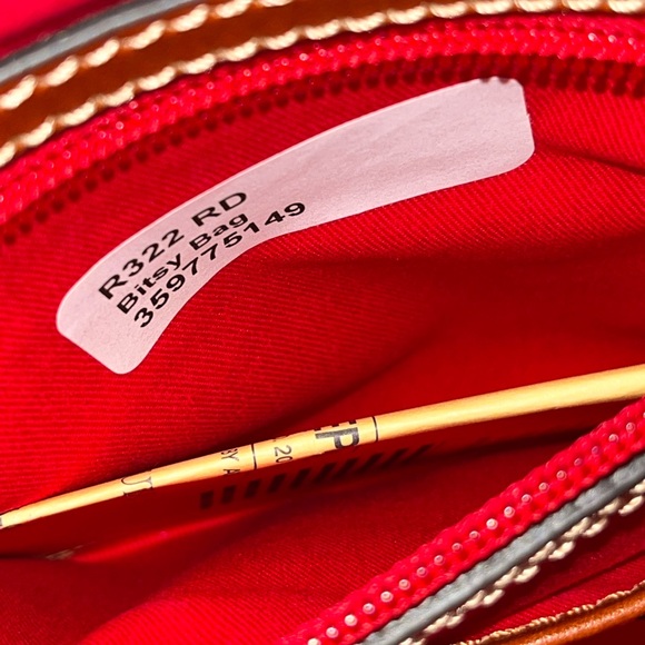 Dooney & Bourke Red and Brown Satchel with Gold Hardware - Picture 7 of 10